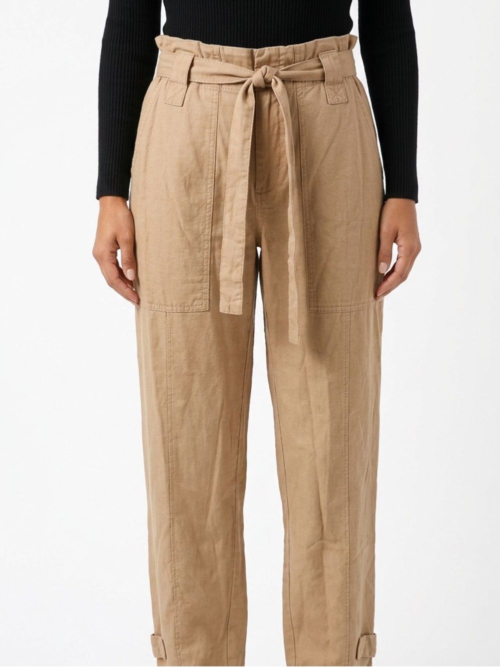 BANANA REPUBLIC | High-Rise Paperbag Tie-Waist Jogger Linen Pants Women’s Size 6